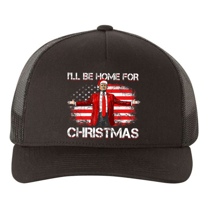 Trump 2024 ILl Be Home For Christmas Funny Trump Xmas 2024 Yupoong Adult 5-Panel Trucker Hat