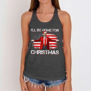 Trump 2024 ILl Be Home For Christmas Funny Trump Xmas 2024 Women's Knotted Racerback Tank