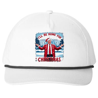 Trump 2024 ILl Be Home For Christmas Funny Trump Xmas 2024 Snapback Five-Panel Rope Hat