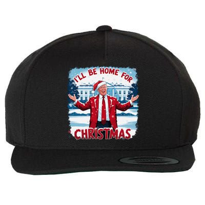 Trump 2024 ILl Be Home For Christmas Funny Trump Xmas 2024 Wool Snapback Cap