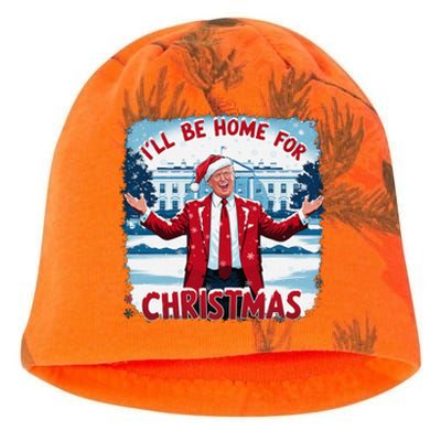 Trump 2024 ILl Be Home For Christmas Funny Trump Xmas 2024 Kati - Camo Knit Beanie