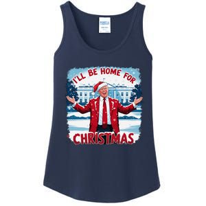 Trump 2024 ILl Be Home For Christmas Funny Trump Xmas 2024 Ladies Essential Tank