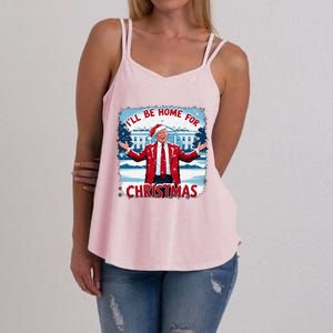 Trump 2024 ILl Be Home For Christmas Funny Trump Xmas 2024 Women's Strappy Tank