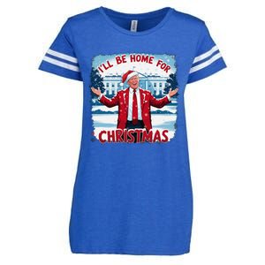 Trump 2024 ILl Be Home For Christmas Funny Trump Xmas 2024 Enza Ladies Jersey Football T-Shirt