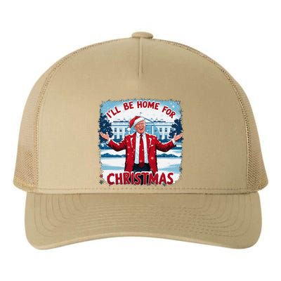 Trump 2024 ILl Be Home For Christmas Funny Trump Xmas 2024 Yupoong Adult 5-Panel Trucker Hat