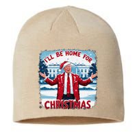 Trump 2024 ILl Be Home For Christmas Funny Trump Xmas 2024 Sustainable Beanie