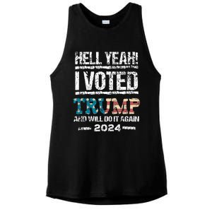 Trump 2024 I Voted Trump Flag Maga Patriot Party Ladies PosiCharge Tri-Blend Wicking Tank