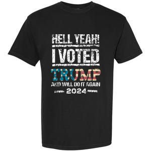 Trump 2024 I Voted Trump Flag Maga Patriot Party Garment-Dyed Heavyweight T-Shirt