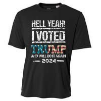 Trump 2024 I Voted Trump Flag Maga Patriot Party Cooling Performance Crew T-Shirt