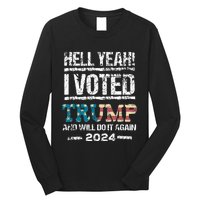 Trump 2024 I Voted Trump Flag Maga Patriot Party Long Sleeve Shirt