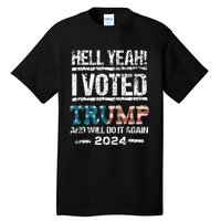 Trump 2024 I Voted Trump Flag Maga Patriot Party Tall T-Shirt