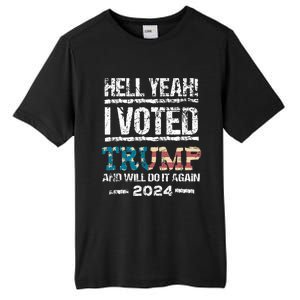 Trump 2024 I Voted Trump Flag Maga Patriot Party Tall Fusion ChromaSoft Performance T-Shirt