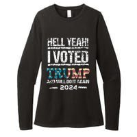 Trump 2024 I Voted Trump Flag Maga Patriot Party Womens CVC Long Sleeve Shirt