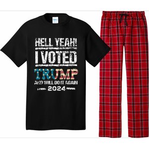 Trump 2024 I Voted Trump Flag Maga Patriot Party Pajama Set