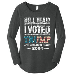 Trump 2024 I Voted Trump Flag Maga Patriot Party Women's Perfect Tri Tunic Long Sleeve Shirt