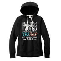 Trump 2024 I Voted Trump Flag Maga Patriot Party Women's Fleece Hoodie