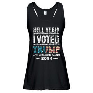 Trump 2024 I Voted Trump Flag Maga Patriot Party Ladies Essential Flowy Tank