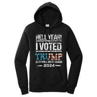 Trump 2024 I Voted Trump Flag Maga Patriot Party Women's Pullover Hoodie