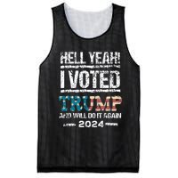 Trump 2024 I Voted Trump Flag Maga Patriot Party Mesh Reversible Basketball Jersey Tank