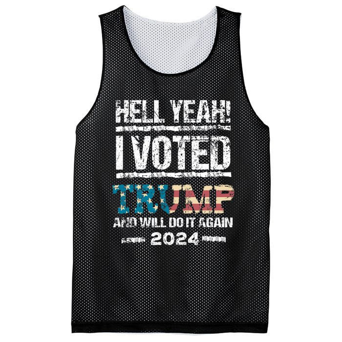 Trump 2024 I Voted Trump Flag Maga Patriot Party Mesh Reversible Basketball Jersey Tank