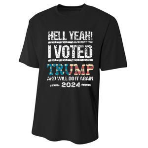 Trump 2024 I Voted Trump Flag Maga Patriot Party Performance Sprint T-Shirt