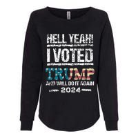 Trump 2024 I Voted Trump Flag Maga Patriot Party Womens California Wash Sweatshirt