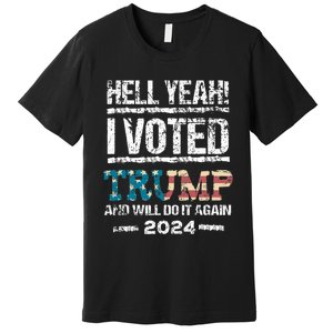 Trump 2024 I Voted Trump Flag Maga Patriot Party Premium T-Shirt