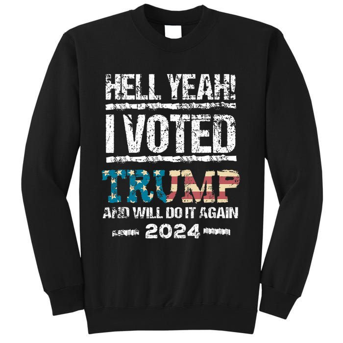 Trump 2024 I Voted Trump Flag Maga Patriot Party Tall Sweatshirt