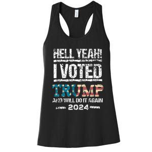 Trump 2024 I Voted Trump Flag Maga Patriot Party Women's Racerback Tank