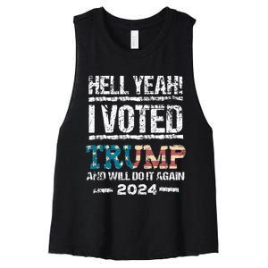 Trump 2024 I Voted Trump Flag Maga Patriot Party Women's Racerback Cropped Tank