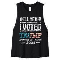 Trump 2024 I Voted Trump Flag Maga Patriot Party Women's Racerback Cropped Tank