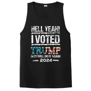 Trump 2024 I Voted Trump Flag Maga Patriot Party PosiCharge Competitor Tank