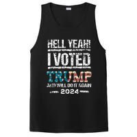 Trump 2024 I Voted Trump Flag Maga Patriot Party PosiCharge Competitor Tank