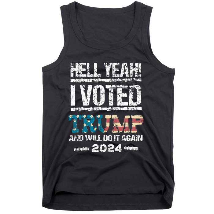 Trump 2024 I Voted Trump Flag Maga Patriot Party Tank Top