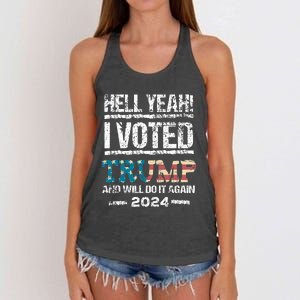 Trump 2024 I Voted Trump Flag Maga Patriot Party Women's Knotted Racerback Tank