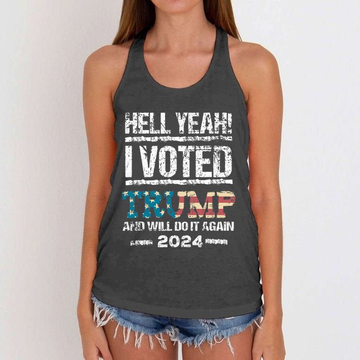 Trump 2024 I Voted Trump Flag Maga Patriot Party Women's Knotted Racerback Tank