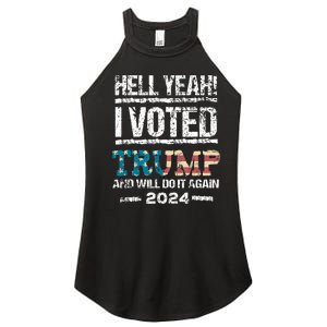 Trump 2024 I Voted Trump Flag Maga Patriot Party Women's Perfect Tri Rocker Tank