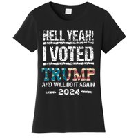 Trump 2024 I Voted Trump Flag Maga Patriot Party Women's T-Shirt