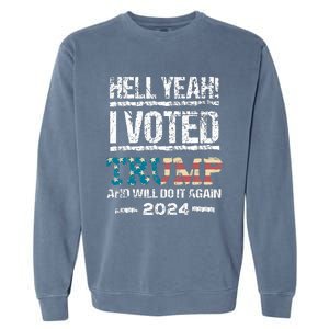 Trump 2024 I Voted Trump Flag Maga Patriot Party Garment-Dyed Sweatshirt