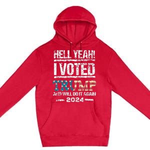 Trump 2024 I Voted Trump Flag Maga Patriot Party Premium Pullover Hoodie