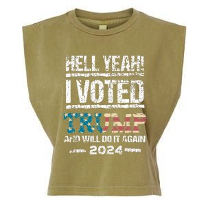 Trump 2024 I Voted Trump Flag Maga Patriot Party Garment-Dyed Women's Muscle Tee