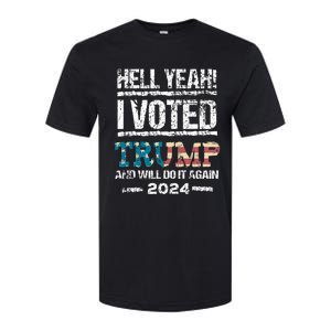 Trump 2024 I Voted Trump Flag Maga Patriot Party Softstyle CVC T-Shirt