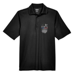 Trump 2024 In Hebrew Jewish Israel Support American Flag Men's Origin Performance Pique Polo