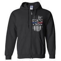 Trump 2024 In Hebrew Jewish Israel Support American Flag Full Zip Hoodie