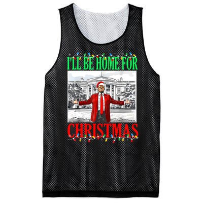 Trump 2024 ILl Be Home For Christmas Funny Trump Xmas Funny Mesh Reversible Basketball Jersey Tank