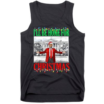 Trump 2024 ILl Be Home For Christmas Funny Trump Xmas Funny Tank Top