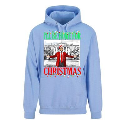 Trump 2024 ILl Be Home For Christmas Funny Trump Xmas Funny Unisex Surf Hoodie