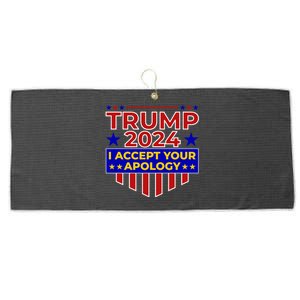 Trump 2024 I Accept Your Apology Large Microfiber Waffle Golf Towel