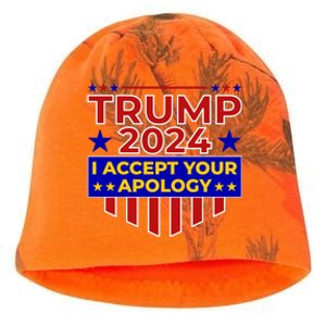 Trump 2024 I Accept Your Apology Kati - Camo Knit Beanie