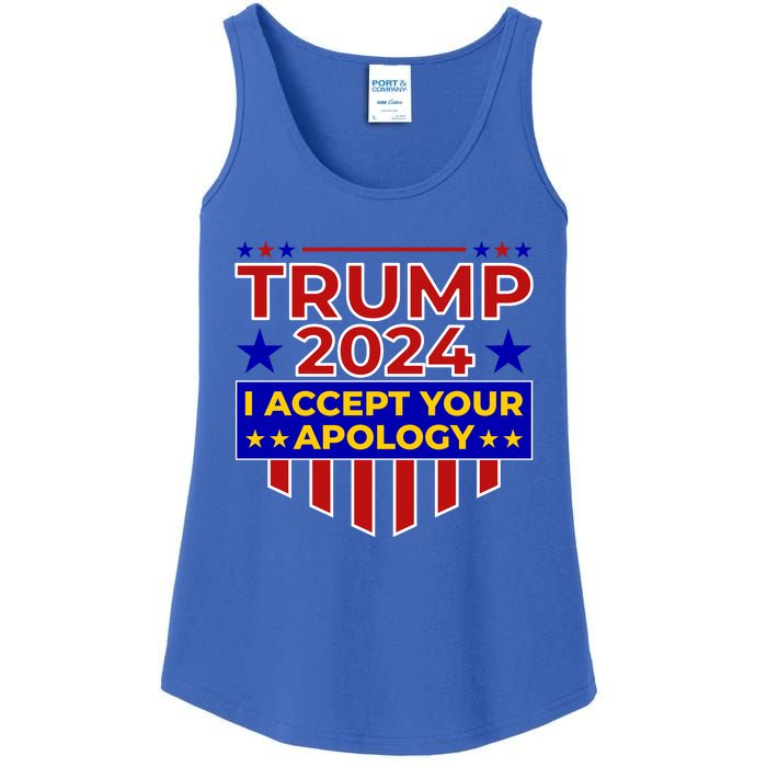 Trump 2024 I Accept Your Apology Ladies Essential Tank